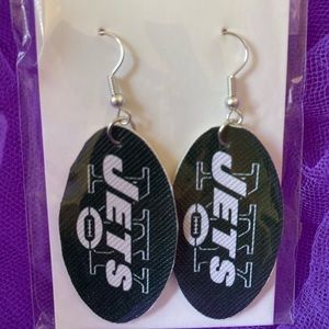 NFL New York Jets faux vinyl leather earrings